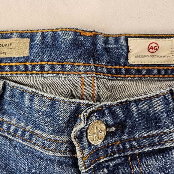 ADRIANO GOLDSCHMIED AG THE GRADUATE MEN'S BLUE STRAIGHT LEG JEAN PANT SIZE 32R - Picture 11 of 13